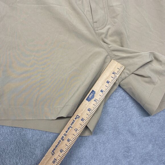 American Eagle Shorts Mens Medium Tan Swim Trunks Brief Lined Performance Pocket - Picture 2 of 9